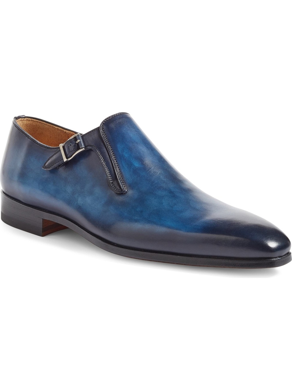 Magnanni Beltran Monk Strap Shoes Navy Blue RARE TO FIND